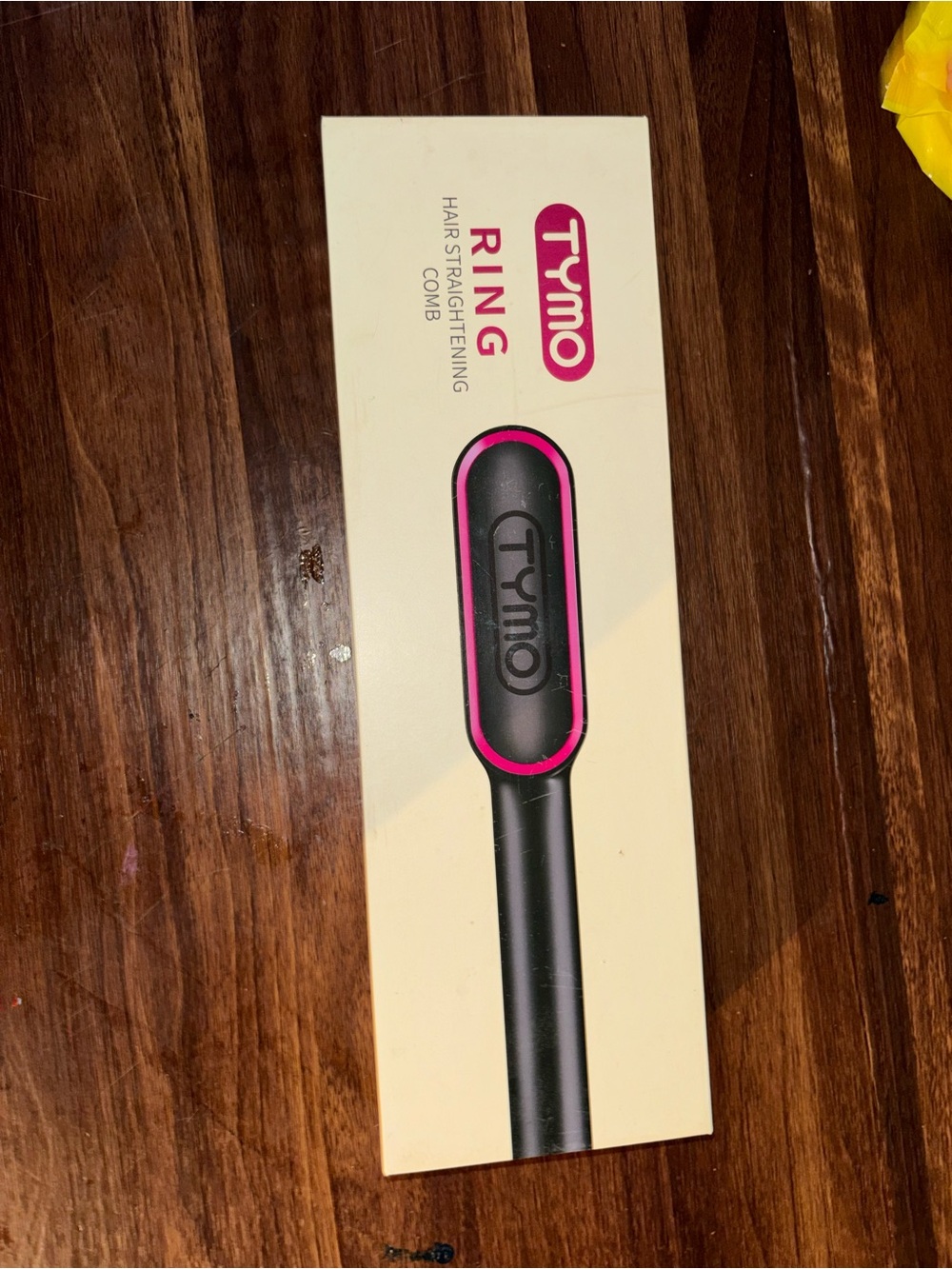 Tymo Ring Hair Straightening Comb in Black & Hot Pink
